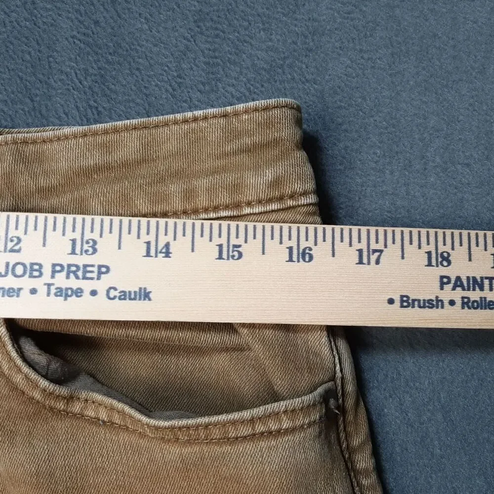 American Eagle Jeans Mens 32x30 Brown Tan Denim AirFlex Preppy Faded Whiskering